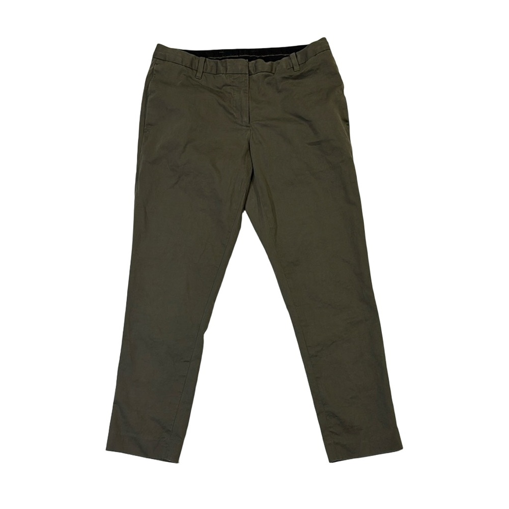 All Saints women’s 4 olive green solid flat front Tali chino trousers EUC